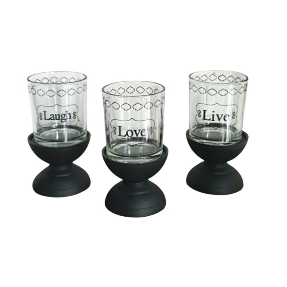 Votive Candle Holder Set Live, Laugh, Love